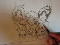 Friendship drawing kid Naruto Uzumaki Sakura Haruno and Sasuke Uchiha