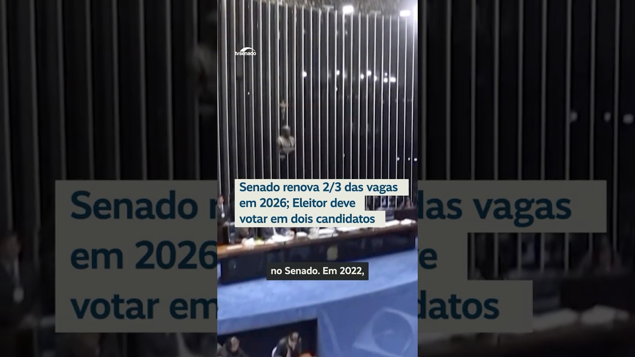 Eleitores devem votar em dois candidatos ao Senado em 2026; renovação de 2/3 das vagas #shorts