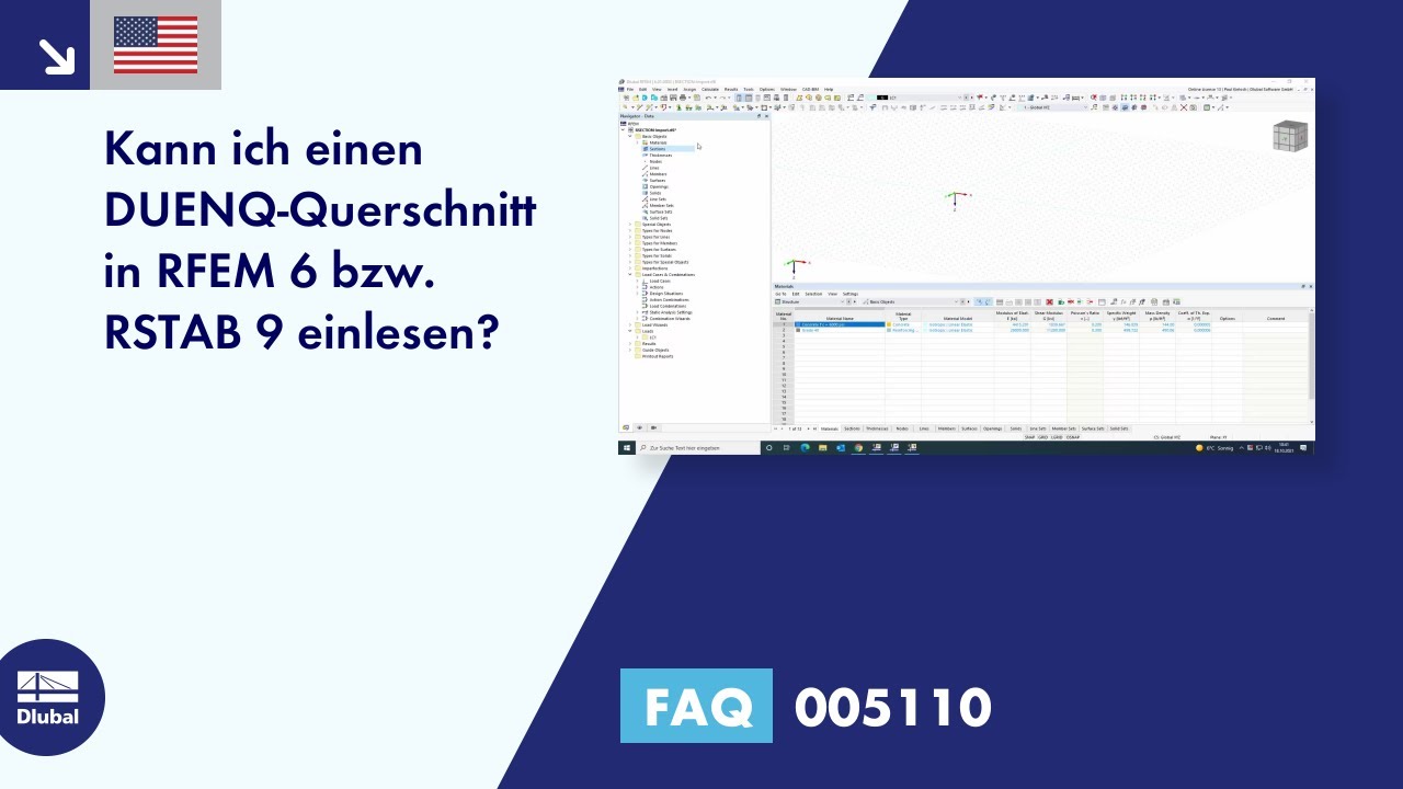 FAQ 005110 | Can I import a SHAPE‑THIN cross-section into RFEM 6 or RSTAB 9?