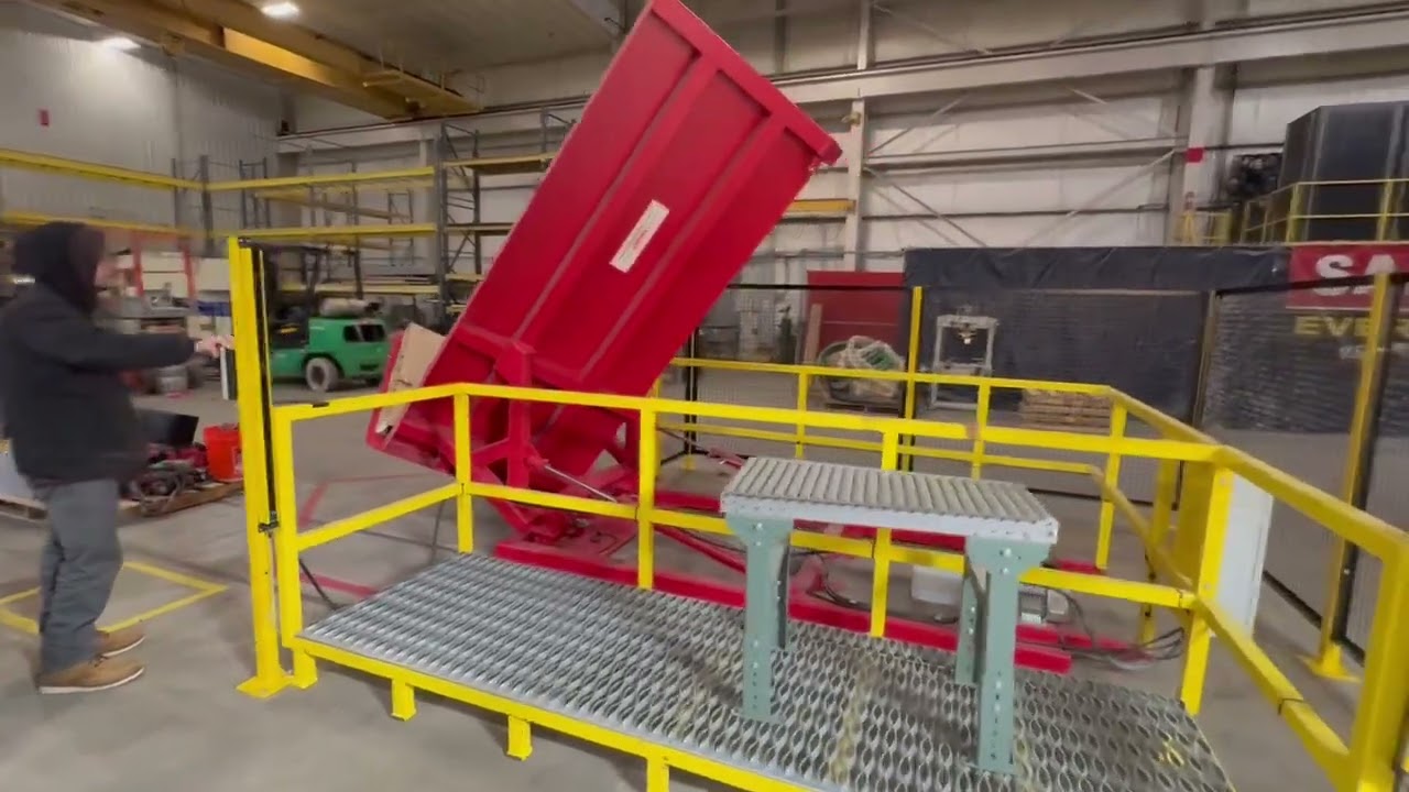 Cherry's Industrial Upender Tipper, 46" x 46" x 110"H, 2,000 LBS Cap, 480vac