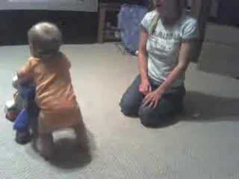Araunah walking with push toy