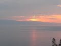 Sunrise in Sicily - looking from Taormina towards Calabria