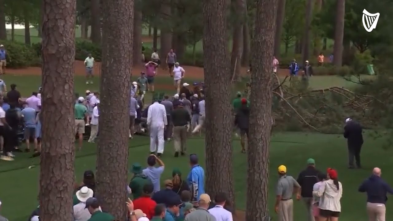 Terrifying video shows massive tree falling at The Masters golf