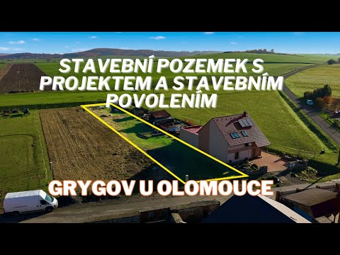 Video Prodej stavebního pozemku s projektem a stavebním povolením – Grygov, ulice Za Humny