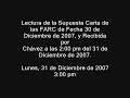 supuesta carta de las farc que aborta el show de hugo chávez