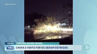 Temporal em São Manuel: Chuva e vento fortes causam estragos