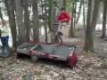 Idiot wipes out on couch/bike