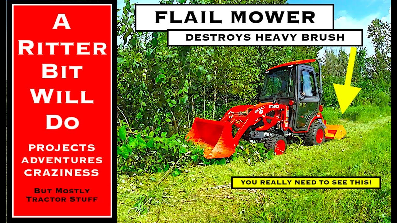 FLAIL MOWER DESTROYING HEAVY BRUSH (and three point tractor question)