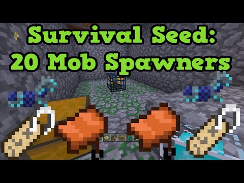 Minecraft Xbox 360 PS3 Survival Seed 20 Mob Spawners - Name Tags, Saddles, Horse Armor