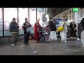 ISCKON hare krishna devotees on New york street Herald square HQ