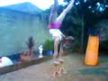 Gymnastics-Me on blocks doing handstands !!!
