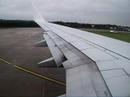 ryanair b738 departs r14 at lba. fr153