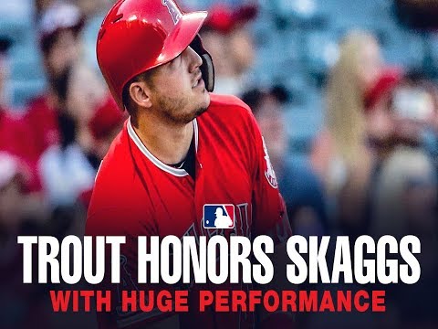 Video: Mike Trout honors Tyler Skaggs with an incredible performance