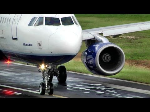 Jet Blue / Airbus A320 Wet Takeoff at Princess Juliana, St Maarten (Full HD1080p)