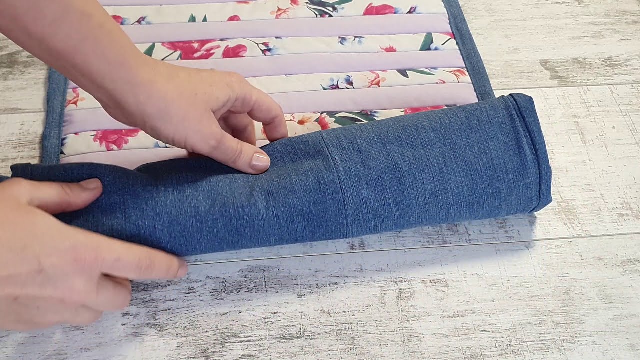 Коврик из джинсов своими руками. Как сшить коврик для ванной из джинсов? Коврик для пикника. Diy