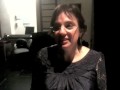 Eveline Luest of Contrasts Quartet interviewed backstage at Stanford Lively Arts