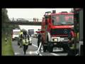 PKW nach Unfall in Flammen, A31 Dorsten