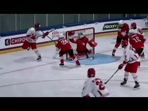 Dmitri Kuzmin lacrosse goal - 2021 IIHF Ice Hockey U18 World Championship