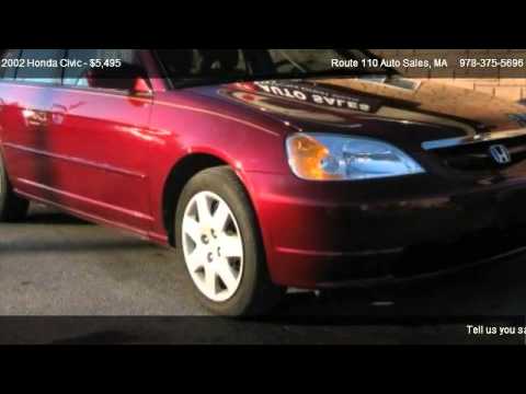 2002 honda civic ex sedan - Route 110 Auto Sales 10 Hemlock St in Dracut, MA 01826 Come test dirve this 2002 Honda Civic EX sedan for sale in Dracut, MA. http://www.route110auto.com The...