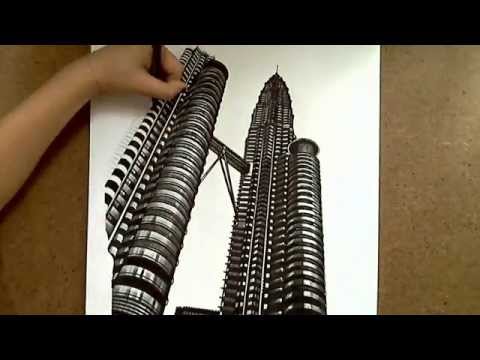 how to draw klcc