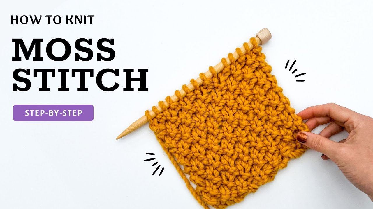 MOSS STITCH for Beginners - Step-by-Step Guide to Easy Knitting Stitches