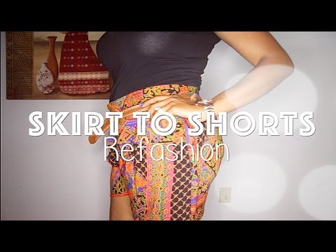 how to turn shorts into a skirt