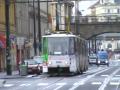 Tramvaj KT8D5 ev. č. 9008 s CVR na zastávce Karlínské náměstí