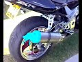 Rubber glove on Kawasaki ZX7 exhaust