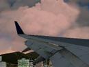 Beautiful Continental B757 @ Kai Tak wingview left
