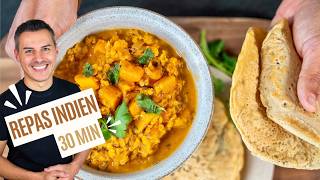 Le curry de lentilles le plus simple que j’ai fait (et galette indienne maison à la poêle)