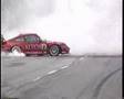 Hubbe Berg driving hard in a Porsche