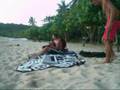playing music during the sunset in korovou, fiji