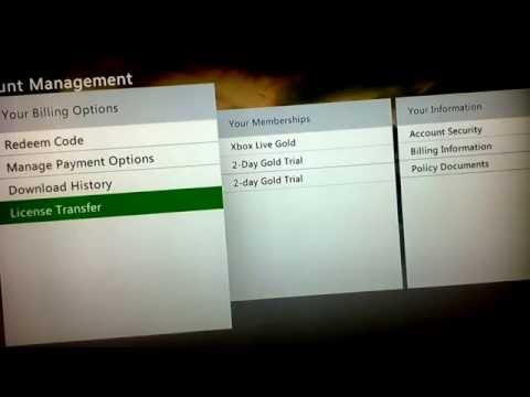 how to license transfer on xbox 360