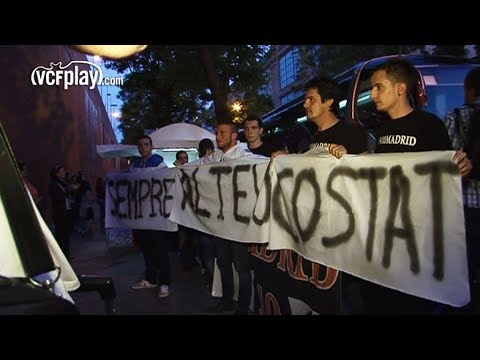 Valencia CF: 'El VCF es recibido en Madrid con cánticos y pancartas de ánimo'