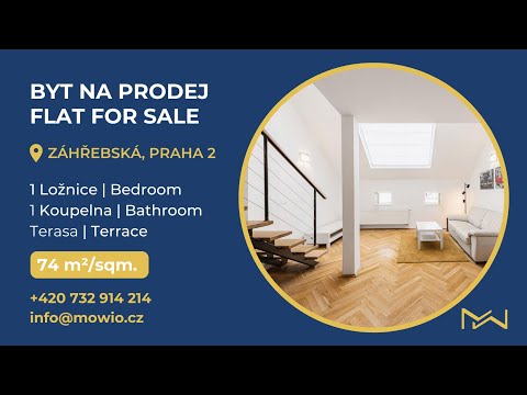 Video Zrekonstruovaný mezonetový byt s terasou s výhledem na město v exkluzivní lokalitě Vinohrad