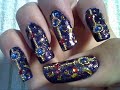 Purple Gold Tanzanite Red Nail Art