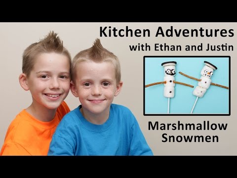 How to Make Marshmallow Snowmen - Kitchen Adventures with Ethan