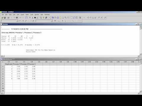 how to do an f test in minitab