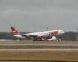 Landing of TAM Airbus A340-5 in FRA, runway 25L