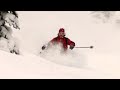 Fuzz Federson skiing with Selkirk Tangiers in Revelstoke, BC