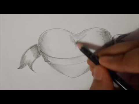 how to draw a 3d heart
