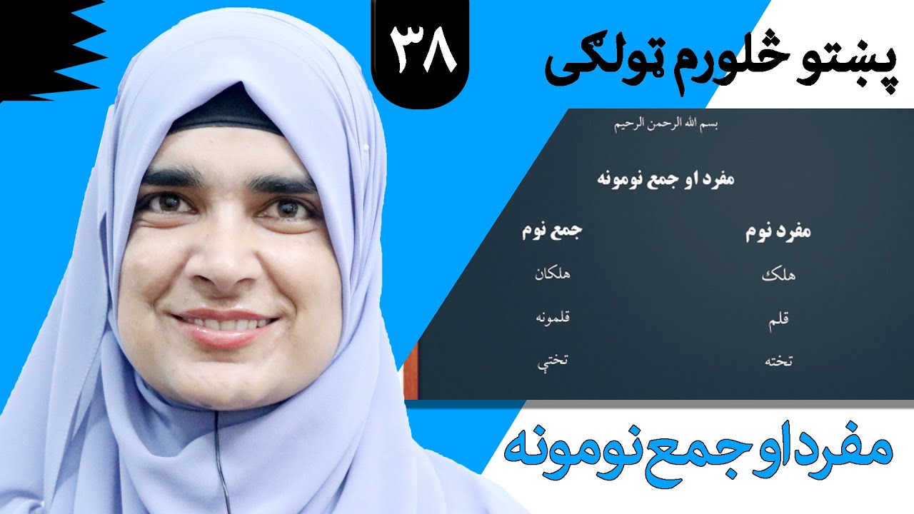 Class 4 - Pashto | title Singular and plural nouns - Lesson 38 |موضوع  مفرد او جمع نومونه - لوست  38