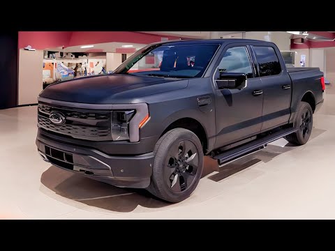 New Ford F-150 Lightning Platinum Black Edition 2024 All-Electric Pickup Truck Interior And Exterior