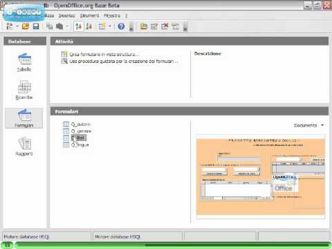 OpenOffice: presentazione Database