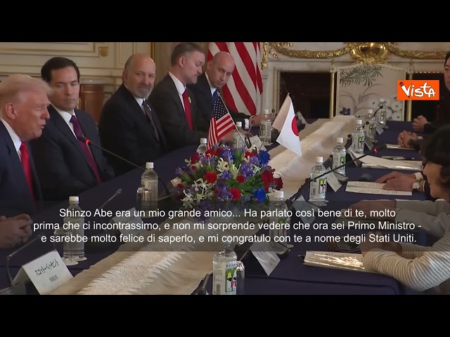 Trump a Sanae Takaichi: Shinzo Abe era un mio grande amico. Sarebbe felice che ora sei premier
