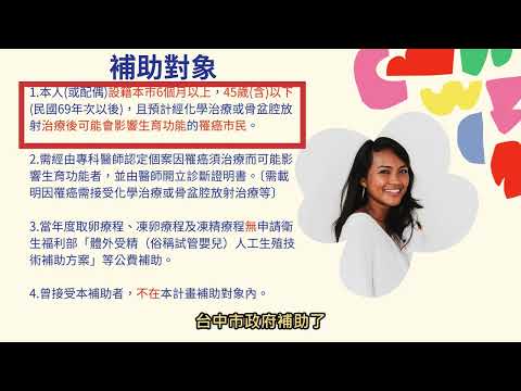 2025 台中市政府補助凍精凍卵