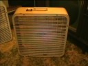 This fan has a Berns Air King blade instead of the stock plastic blade. I cleaned the fan grilles and re-assembled it.