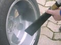 Trockeneisstrahlen einer Alufelge