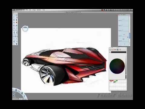 Digital Painting Tutorial: How to sketch and render a sports car
