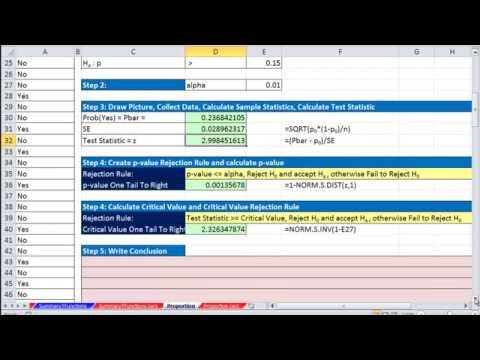 how to do a z test on excel